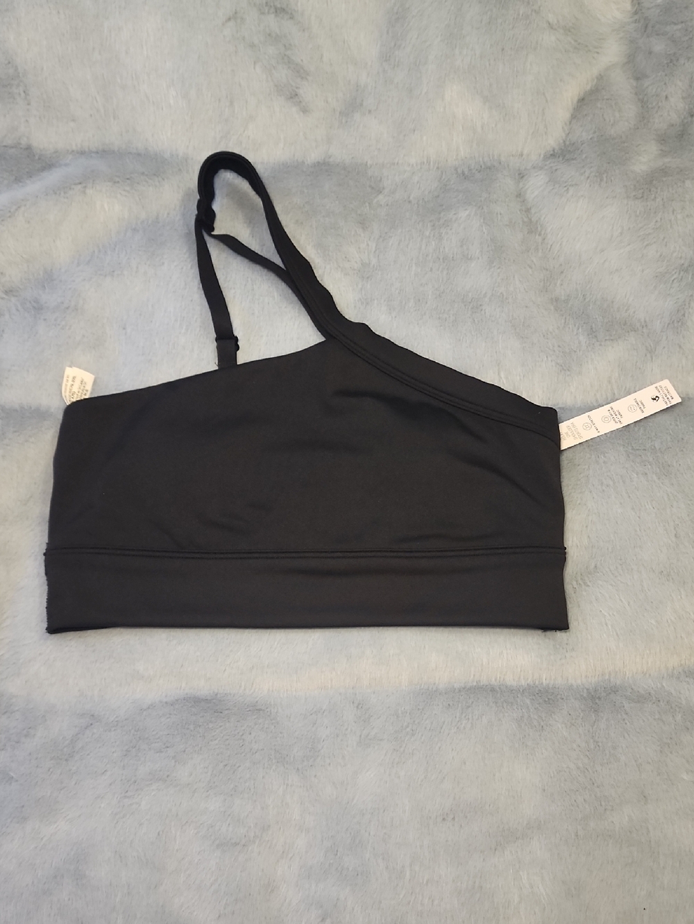 PINK Victoria's Secret Black One-Shoulder Sports Bralette